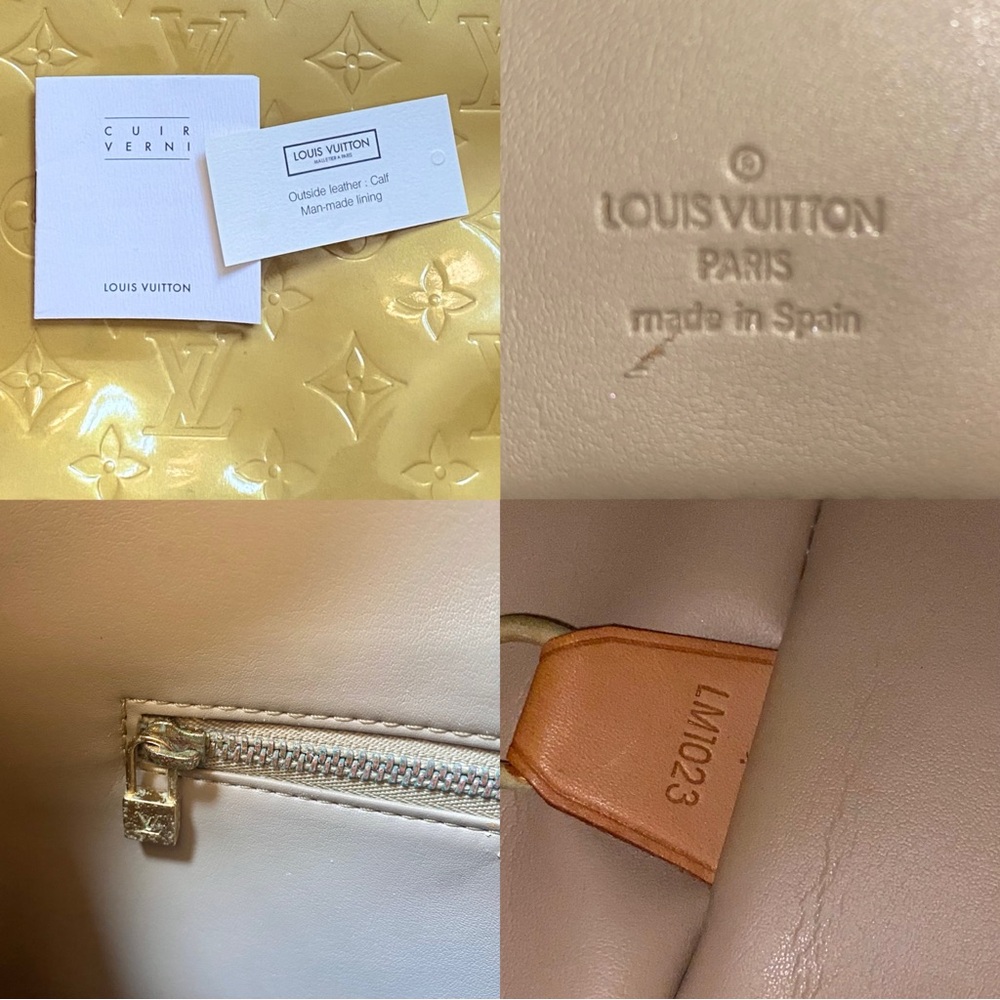 Authentic Vintage Louis Vuitton Monogram Vernis Houston Pale Yellow Shoulder Bag - Picture 8 of 8